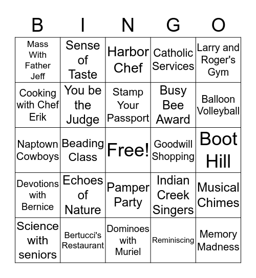 April Happenings Bingo Card