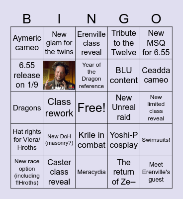 Fanfest Keynote Bingo Card
