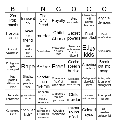 Gacha Life Bingo Card