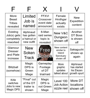 JP Fanfest Bingo Card