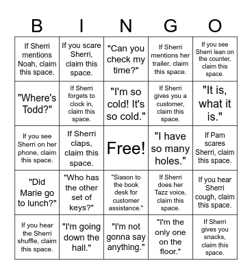 Sherri Bingo Card