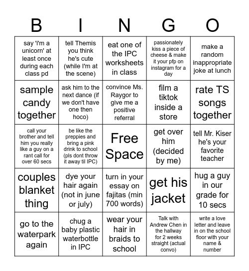 Celiacow Bestie Raygor's 2024 Bingo Card