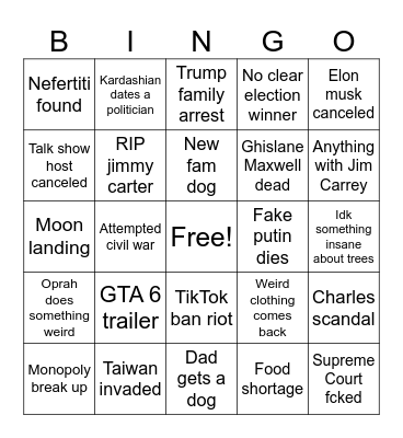 2024 Bingo Card