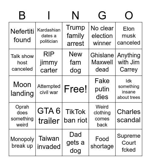 2024 Bingo Card