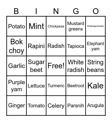 Comeback Bingo Card