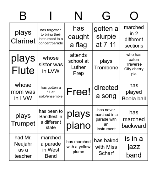 Someone who... Bingo Card