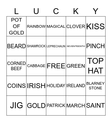 HAPPY ST. PATRICK'S DAY!! Bingo Card