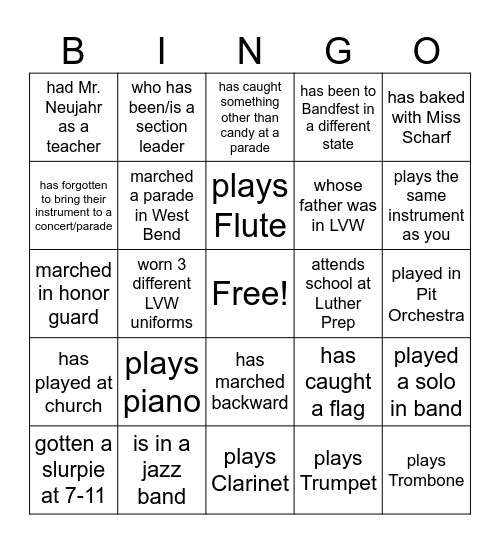 Someone who... Bingo Card