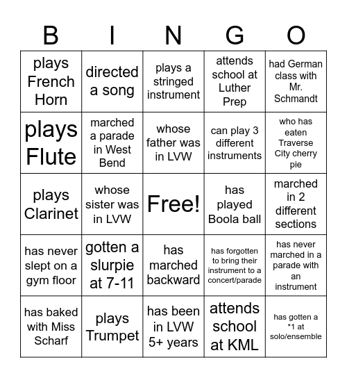 Someone who... Bingo Card