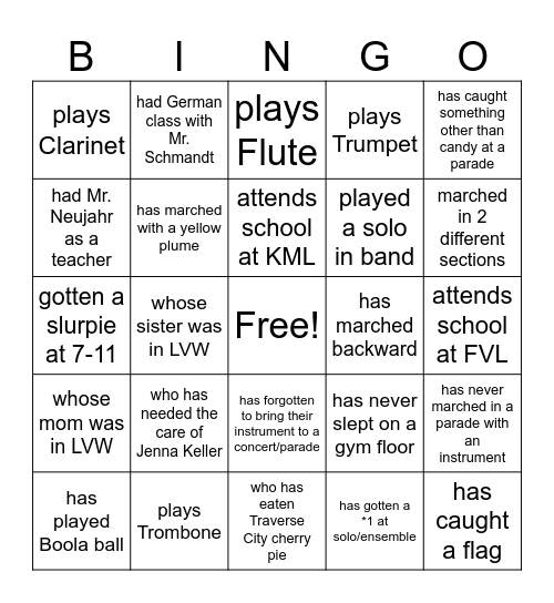 Someone who... Bingo Card