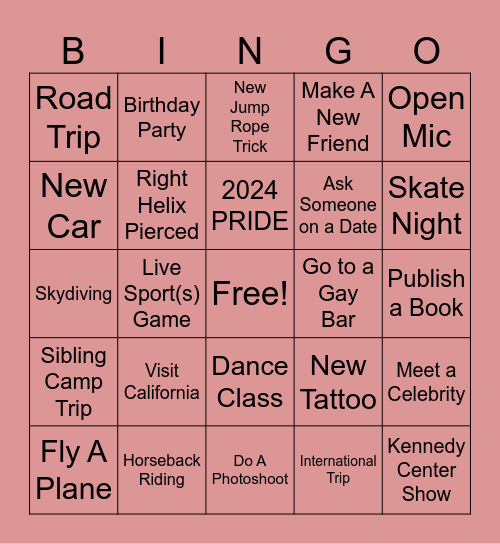 2024 Bingo Card