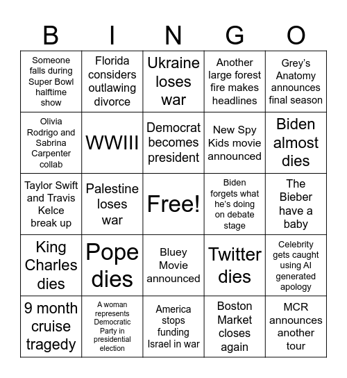 2024 Bingo Card