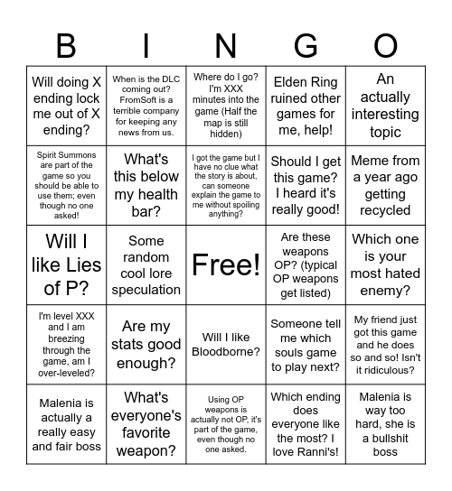 ER Bingo Extravaganza Bingo Card