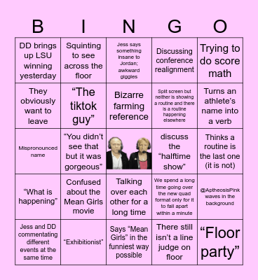 Super 16 Bingo Card