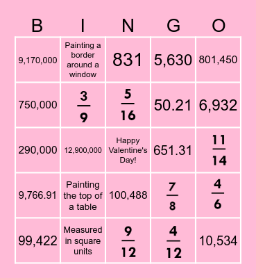 Valentine's BINGO Card