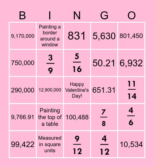 Valentine's BINGO Card