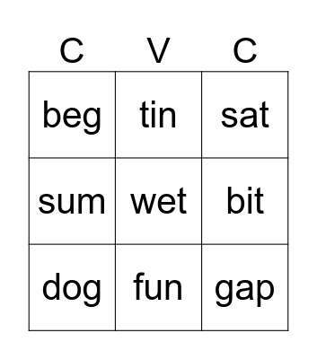 BS2 U8 L3 Bingo Card