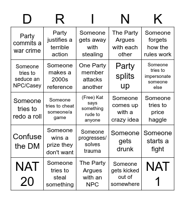 Iandria Brewers Day Bingo Card