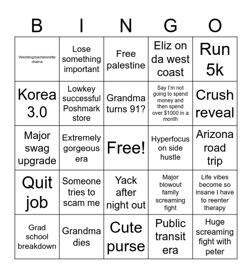 2024 bingo Card