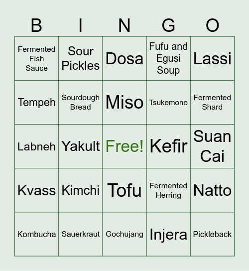 Fermentation Fiesta Bingo Card