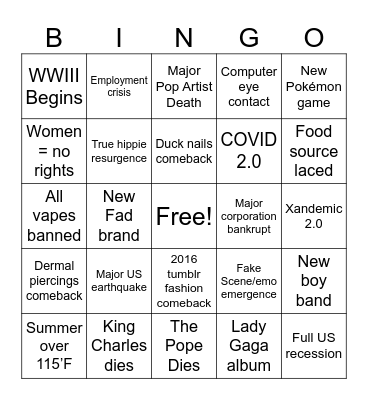 2024 Bingo Card Bingo Card