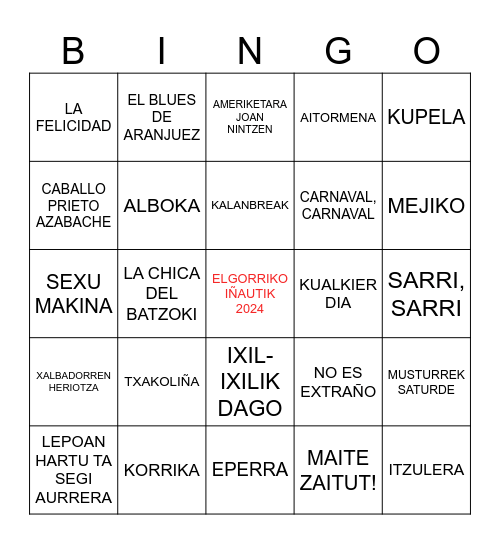 ELGORRIKO IÑAUTIK 2024 Bingo Card