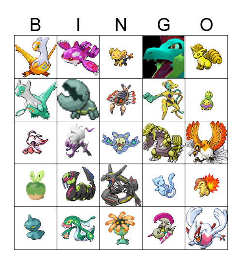 Shiny Bingo Card