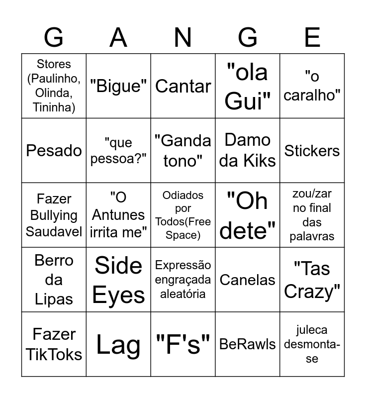 Mesa 8 Bingo Card