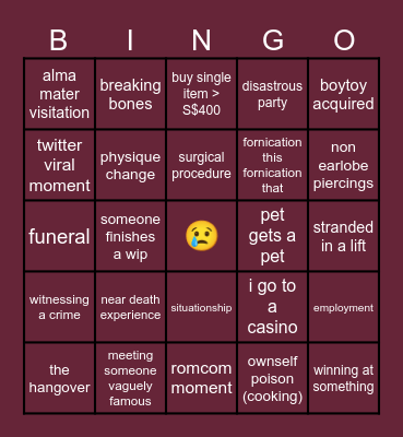 what's 2024 minus 2004 Bingo Card