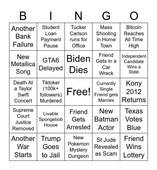 2024 Bingo Card