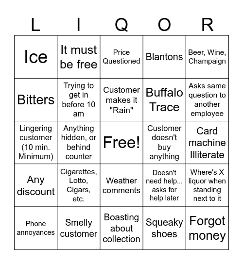 ABC Store Bingo Card