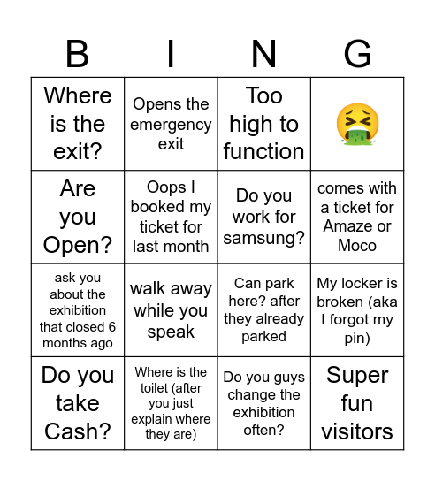 NXT Bingo Card