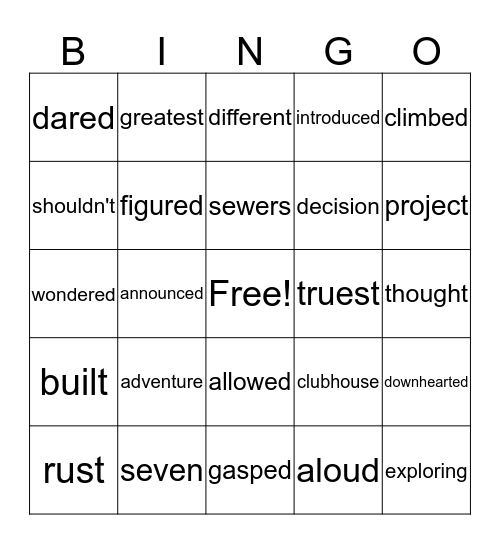 Horace, and Morris and mostly Dolores Bingo Card