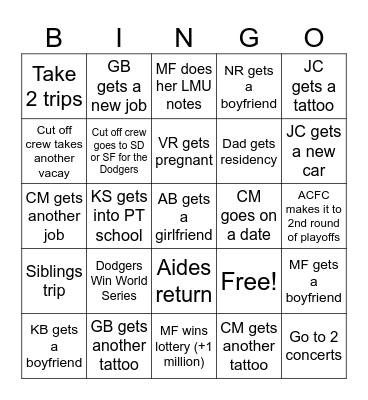 2024 Bingo Card