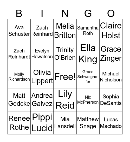 Once you have gotten a bingo, you will revieve a ballot, for a chance to win a prize!  Bingo Card