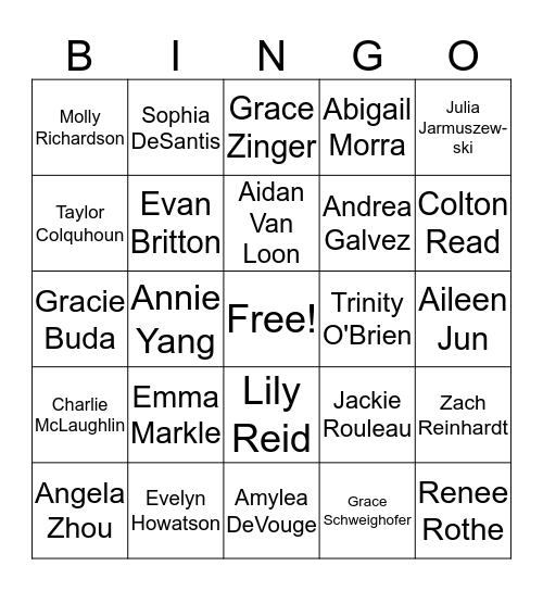 Once you have gotten a bingo, you will revieve a ballot, for a chance to win a prize!  Bingo Card