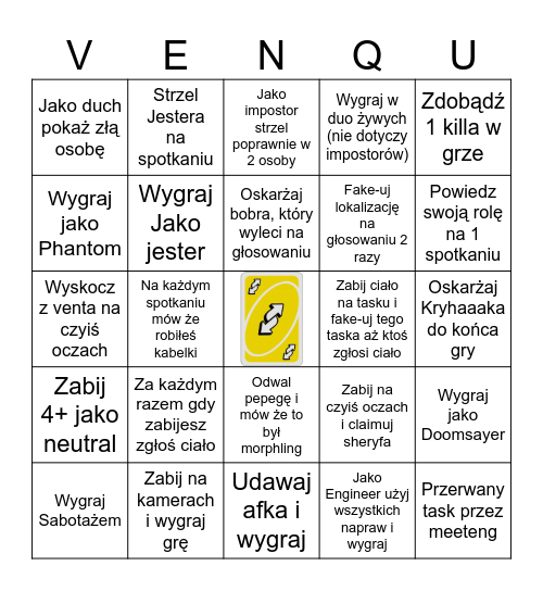 Tou Bingo Card