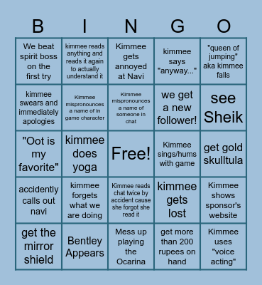 Ocarina of Time Bingo! Bingo Card