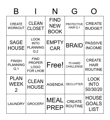 WEEK 1 Bingo Card