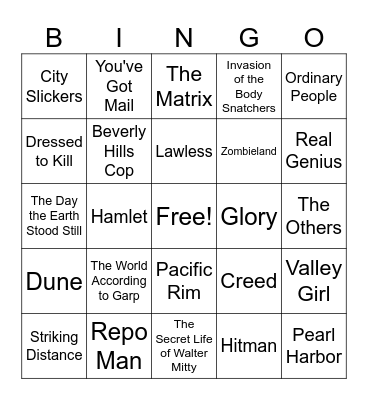 Movies_01062024 Bingo Card