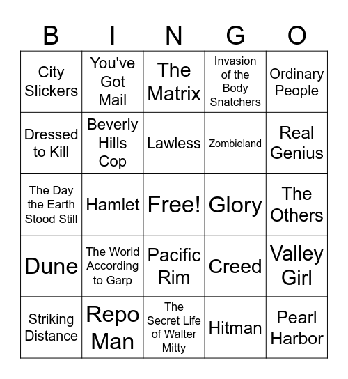 Movies_01062024 Bingo Card