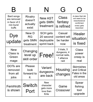 Fanfest Bingo Card