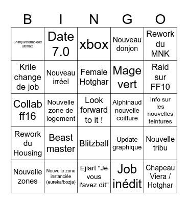 LFL FAN FEST Bingo ! Bingo Card