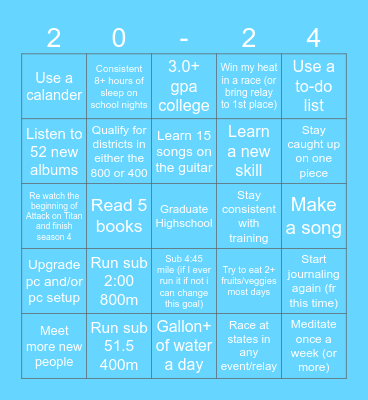 Bingo 2024! Bingo Card