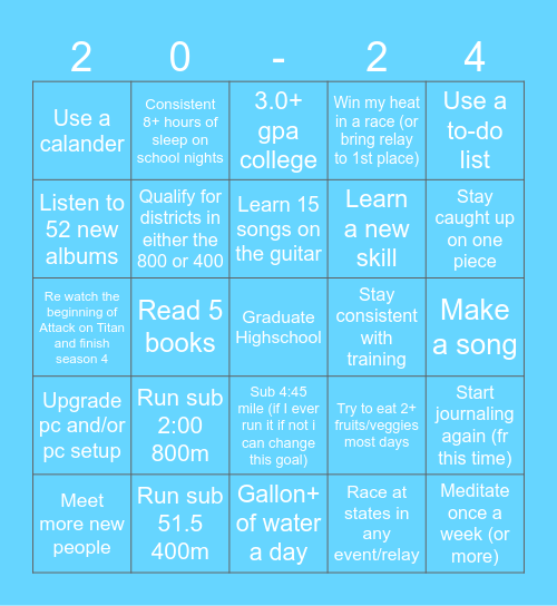 Bingo 2024! Bingo Card