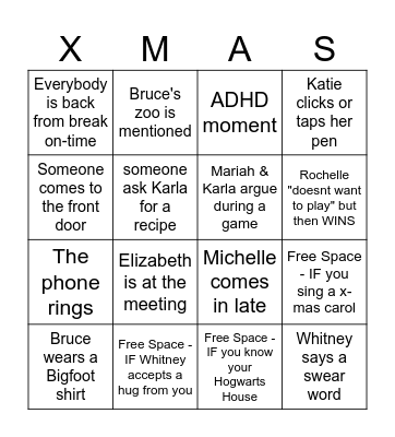 West Concordian Bingo Card