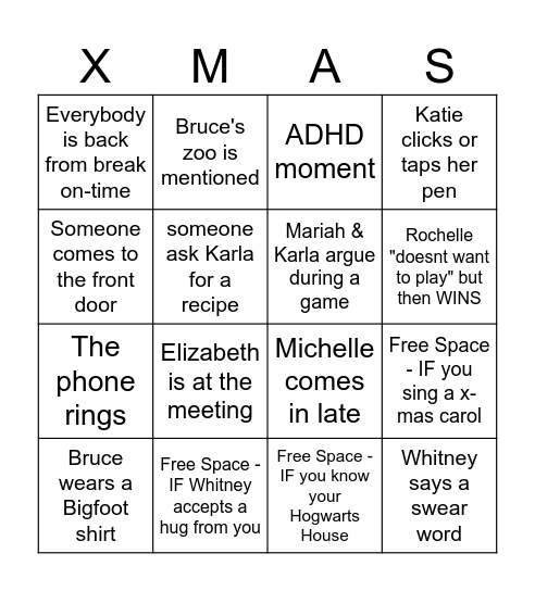 West Concordian Bingo Card