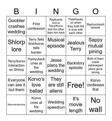 Solar opposite valentines special Bingo Card