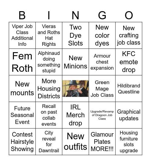 FF14 Unrealistic Expectations Lmao Bingo Card