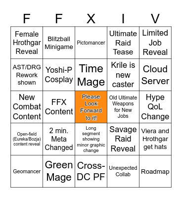 JP FanFest 2024 Bingo Card